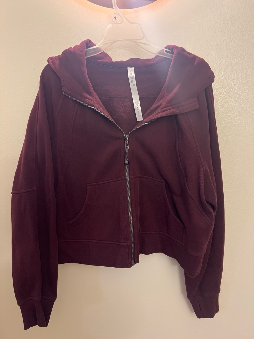 lululemon athletica Women's Maroon Full-Zip Hoodie scuba jacket
